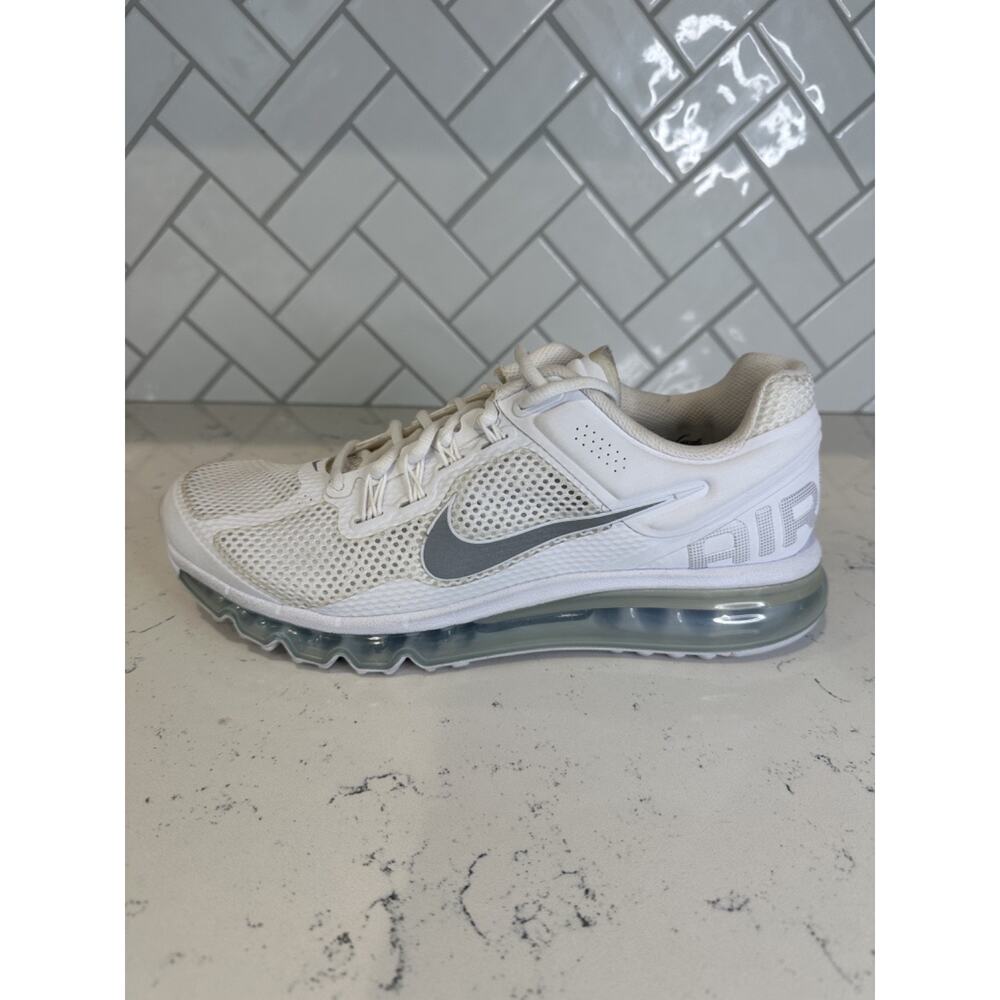 Nike Air Max 2013 White Metallic Silver Men's Size 9.5 HF4884-100 Authentic